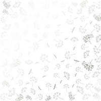 Лист односторонней бумаги с серебряным тиснением Silver Dill White, 30,5 см х 30,5 см