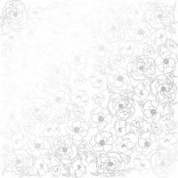Аркуш одностороннього паперу зі срібним тисненням Silver Pion White, 30,5 см х 30,5 см