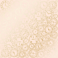 Лист односторонней бумаги с фольгированием Golden Clocks Beige, 30,5 см х 30,5 см