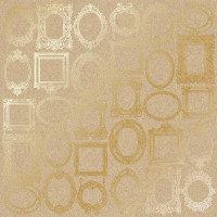 Аркуш одностороннього паперу з фольгуванням Golden Frames Kraft, 30,5 см х 30,5 см