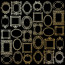 Аркуш одностороннього паперу з фольгуванням Golden Frames Black, 30,5 см х 30,5 см