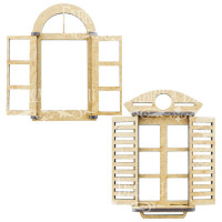 Набір фігурок 3D для оздоблення лялькових будиночків і шедоубоксів Вікно 1, Вікно 2, №276