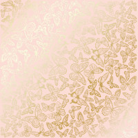 Аркуш одностороннього паперу з фольгуванням Golden Butterflies Peach, 30,5 х 30,5 см