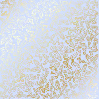 Лист односторонней бумаги с фольгированием Golden Butterflies Purple, 30,5 см х 30,5 см