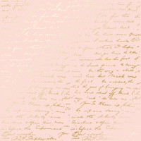 Лист односторонней бумаги с фольгированием Golden Text Peach, 30,5 см х 30,5 см