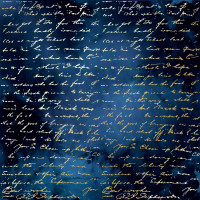 Лист одностороннього паперу з фольгуванням Golden Text Night garden, 30,5 см х 30,5 см