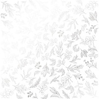 Аркуш одностороннього паперу зі срібним тисненням Silver Branches White, 30,5 см х 30,5 см