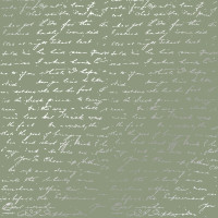 Лист односторонней бумаги с серебряным тиснением Silver Text Olive, 30,5 см х 30,5 см