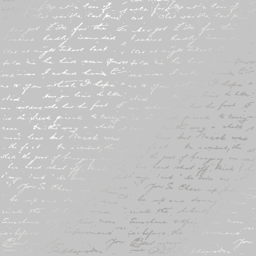 Лист односторонней бумаги с серебряным тиснением Silver Text Gray, 30,5 см х 30,5 см