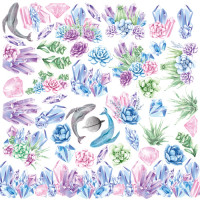 Лист з картинками для вирізання Mystical space crystal 30,5х30,5 см