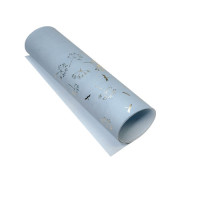 Відріз шкірзаму з тисненням золотою фольгою Golden Dill Bluet, 50х25 см