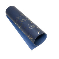 Відріз шкірзаму з тисненням золотою фольгою Golden Dill Dark bluet, 50х25 см