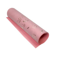 Відріз шкірзаму з тисненням золотою фольгою Golden Dill Rose vintaget, 50х25 см