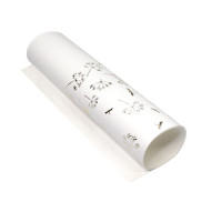 Отрез кожзама с тиснением золотой фольгой Golden Dill White, 50х25 см