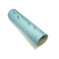 Отрез кожзама с тиснением золотой фольгой Golden Feather Mint, 50х25 см