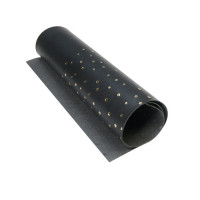 Відріз шкірзаму з тисненням золотою фольгою Golden Maxi Drops Blackt, 50х25 см