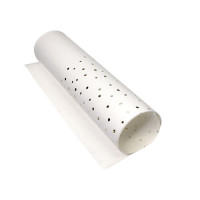 Отрез кожзама с тиснением золотой фольгой Golden Maxi Drops White, 50х25 см