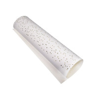 Отрез кожзама с тиснением золотой фольгой Golden Mini Drops White, 50х25 см