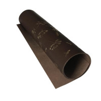Отрез кожзама с тиснением золотой фольгой Golden Dill Chocolate, 50х25 см