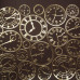 Відріз шкірзаму з тисненням золотою фольгою Golden Clocks Chocolate, 50х25 см