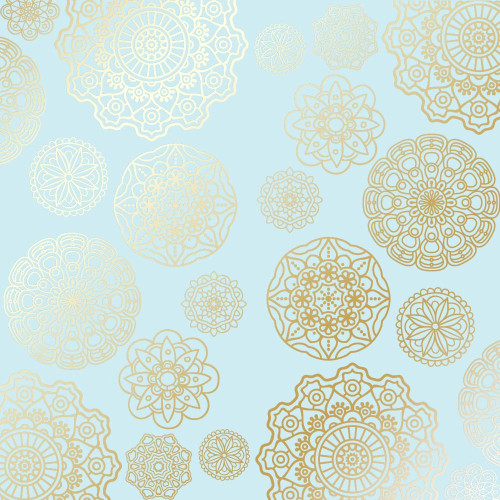Лист односторонней бумаги с фольгированием Golden Napkins Blue, 30,5 см х 30,5 см