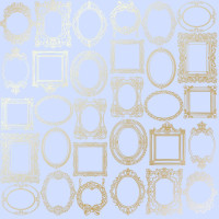 Аркуш одностороннього паперу з фольгуванням Golden Frames Purple, 30,5 х 30,5 см