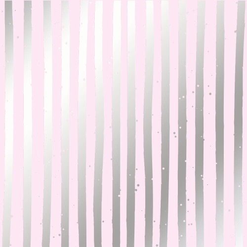 Лист односторонней бумаги с серебряным тиснением Silver Stripes Light pink, 30,5 см х 30,5 см