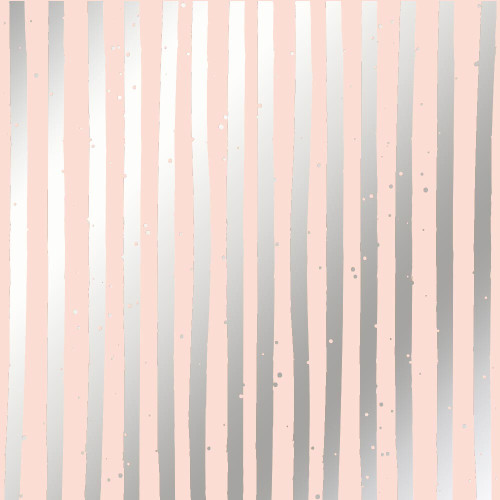 Лист односторонней бумаги с серебряным тиснением Silver Stripes Peach, 30,5 см х 30,5 см