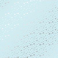 Лист односторонней бумаги с серебряным тиснением Silver stars Blue, 30,5 см х 30,5 см
