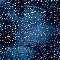 Аркуш одностороннього паперу зі срібним тисненням Silver stars Dark blue, 30,5 см х 30,5 см