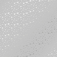 Лист односторонней бумаги с серебряным тиснением Silver stars Gray, 30,5 см х 30,5 см
