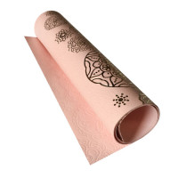 Відріз шкірзаму з тисненням золотою фольгою Golden Napkins Peach, 50х25 см