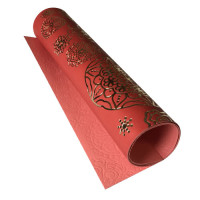Відріз шкірзаму з тисненням золотою фольгою Golden Napkins Red, 50х25 см