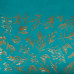 Отрез кожзама с тиснением золотой фольгой Golden Branches Turquoise, 50х25 см