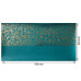 Відріз шкірзаму з тисненням золотою фольгою Golden Butterflies Turquoise, 50х25 см
