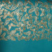 Отрез кожзама с тиснением золотой фольгой Golden Butterflies Turquoise, 50х25 см
