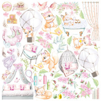 Лист з картинками для вирізання Funny fox girl 30,5х30,5 см