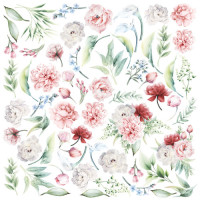 Лист з картинками для вирізання Peony garden 30,5х30,5 см