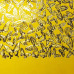 Отрез кожзама с тиснением золотой фольгой Golden Butterflies Yellow, 50х25 см