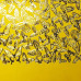 Відріз шкірзаму з тисненням золотою фольгою Golden Butterflies Yellow, 50х25 см