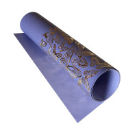 Отрез кожзама с тиснением золотой фольгой Golden Butterflies Lavender, 50х25 см