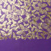Відріз шкірзаму з тисненням золотою фольгою Golden Butterflies Violet, 50х25 см