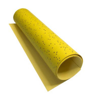 Відріз шкірзаму з тисненням золотою фольгою Golden Mini Drops Yellow, 50х25 см