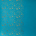 Отрез кожзама с тиснением золотой фольгой Golden Stars Bright blue, 50х25 см