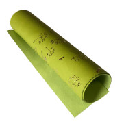 Відріз шкірзаму з тисненням золотою фольгою Golden Dill Avocado, 50х25 см