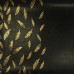 Відріз шкірзаму з тисненням золотою фольгою Golden Feather Glossy black, 50х25 см