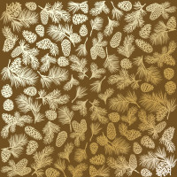 Аркуш одностороннього паперу з фольгуванням, Golden Pine cones Milk chocolate, 30,5 см х 30,5 см