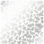 Лист односторонней бумаги с серебряным тиснением Silver Pine cones White, 30,5 см х 30,5 см