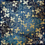 Лист односторонней бумаги с фольгированием Golden Winterberries Dark blue, 30,5 см х 30,5 см