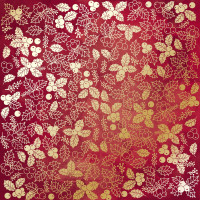 Лист односторонней бумаги с фольгированием Golden Winterberries Burgundy aquarelle, 30,5 см х 30,5 см